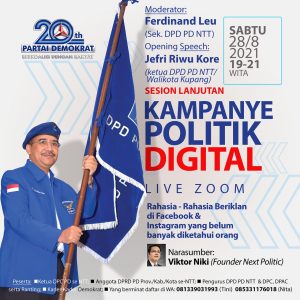 Tingkatkan Kapasitas Kader,  DPD  Demokrat NTT  Gelar Webinar  Soal Kreatifitas Bermedsos.