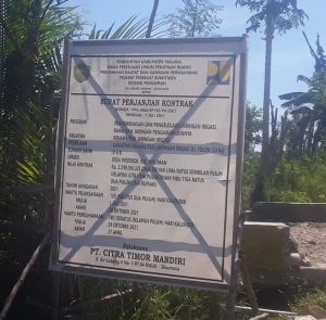 Diduga Terlambat Kerjakan Proyek   Rehabilitasi Jaringan Irigasi Tolok,  PT.Citra  Timor  Mandiri Dapat Sanksi Dari Pemda Malaka