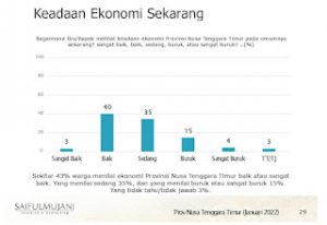 Survei SMRC:  Kepemimpinan Viktory-Joss Tiga Tahun Terakhir  Kondisi Ekonomi Keluarga di NTT Tak Berubah, Malah Tidak Stabil