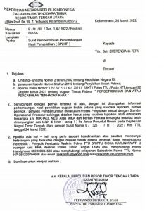 Polres TTU Resmi  Serahkan Berkas Tahap 1 Kasus Pemerkosaan Anak Bawa Umur Desa Noepesu ke JPU