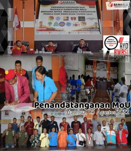 Bawaslu Belu Teken MoU Pengawasan Partisipatif Dengan Sejumlah Komponen Menghadapi Pemilu 2024