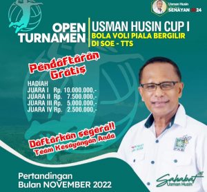 Usman Husin Siap Gelar  Open Turnamen Bola Voli Di TTS Dengan Sejumlah Hadia Spesial