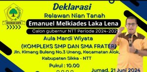 Ratusan Kelompok Masyarakat Siap  Deklarasi Dukung    MLL    Jadi Calon  Gubernur NTT  Di Maumere