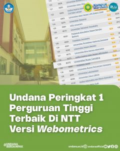 Webometrics Terbaru : UNDANA Raih Peringkat 133 di Indonesia, Terbaik Nomor 1 NTT