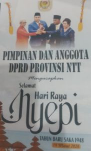 Pimpinan dan Anggota DPRD NTT  Ucapkan  Selamat Hari Raya Nyepi Tahun Baru Saka 1948-19 Maret 2026