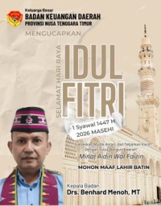 Mudik Aman,  BKD NTT  Ucapkan Selamat Hari Raya Idul Fitri 1447 Hijriah/ Mohon maaf lahir dan Batin