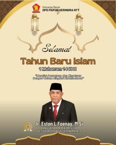 Semangat Hijrah, Kuatkan Persatuan, Selamat Tahun Baru Islam 1 Muharram 1448 H — Keluarga Besar Partai Gerindra NTT